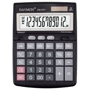 

Калькулятор бухгалтерский Daymon 193х143х27 мм 12 разрядный черный (DМ 2511)