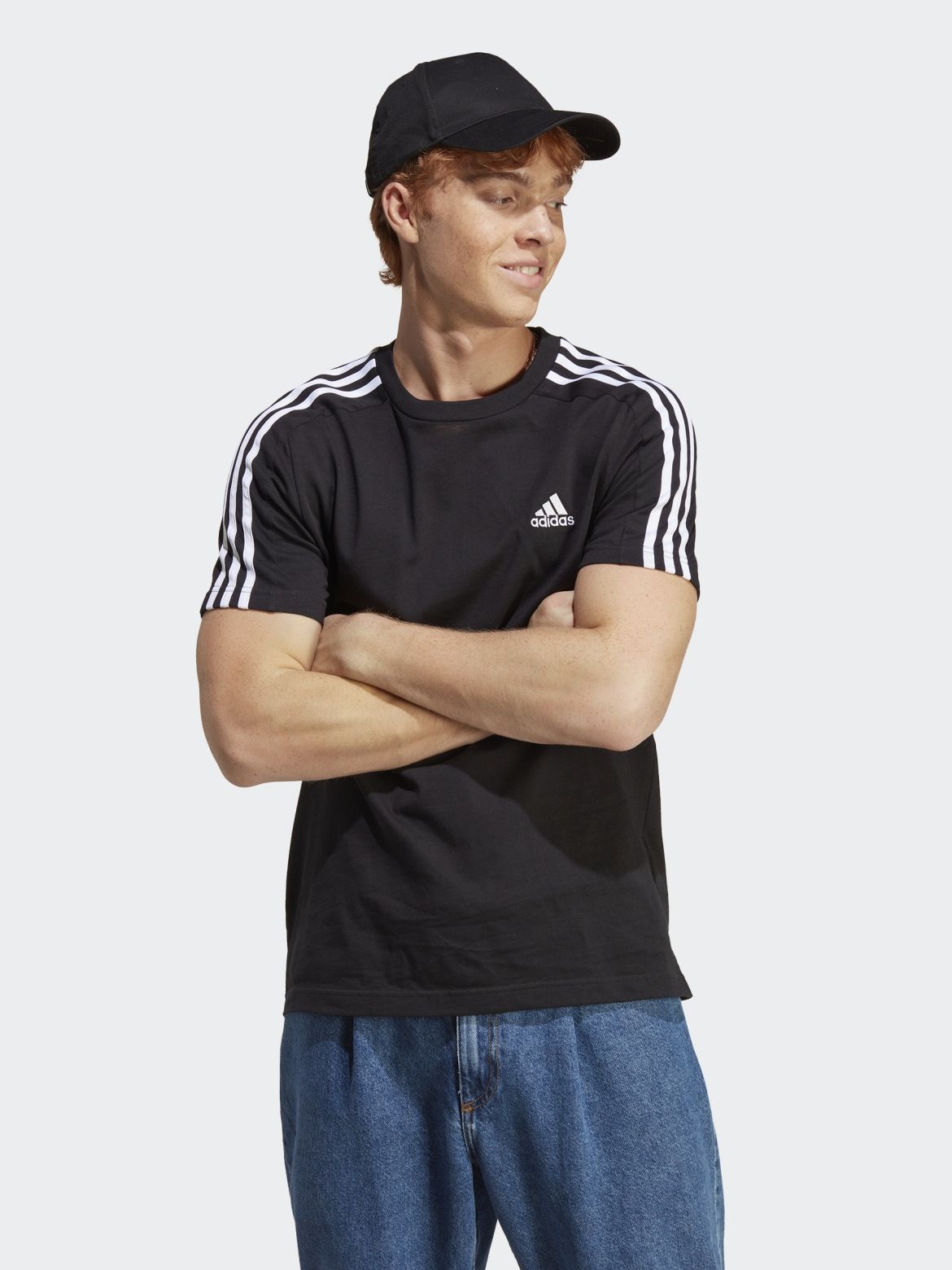 Акція на Футболка чоловіча Adidas M 3S SJ T IC9334 M Black/White від Rozetka