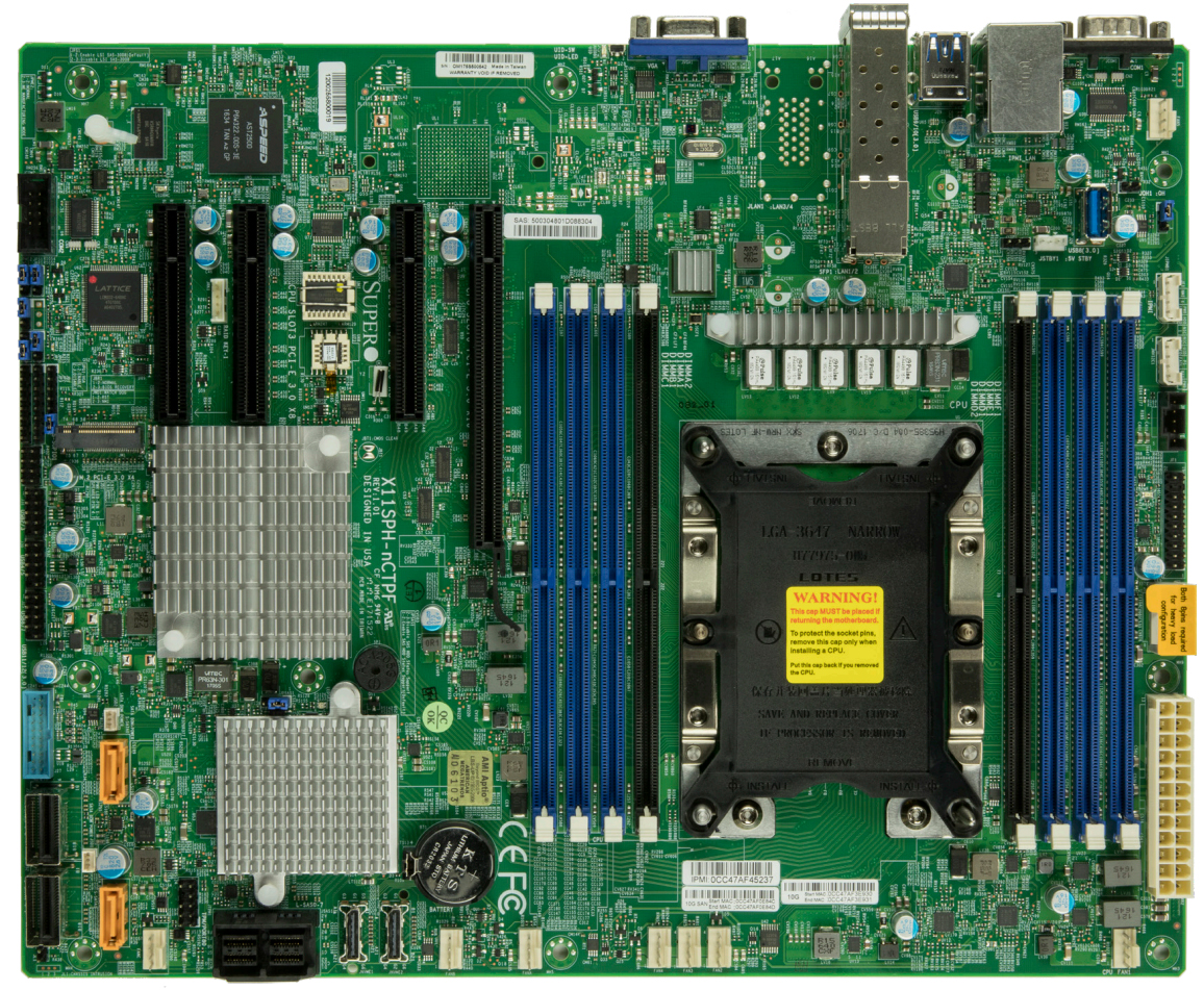 Материнская плата Supermicro MBDX11SPHnCTPFO (s3647, Intel C622, PCI