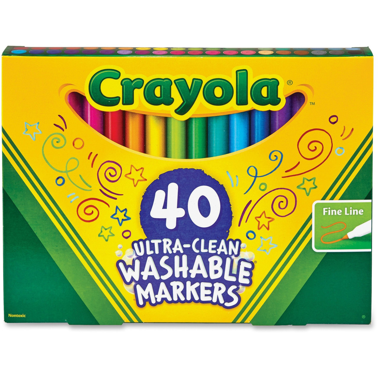 

Фломастеры Crayola Смываемые Washable Broad Line Markers 40 шт 58/7861