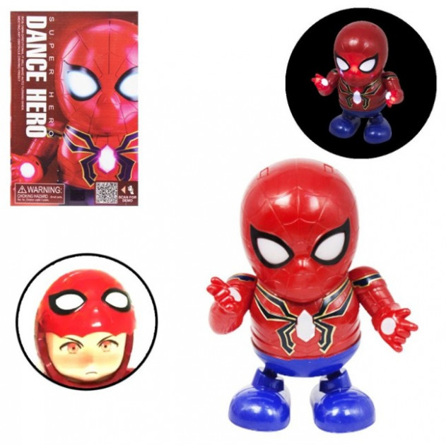 

Интерактивная игрушка танцующий супер герой робот Человек паук Sunroz Dance Hero Marvel Spyder man со световыми и звуковыми эффектами
