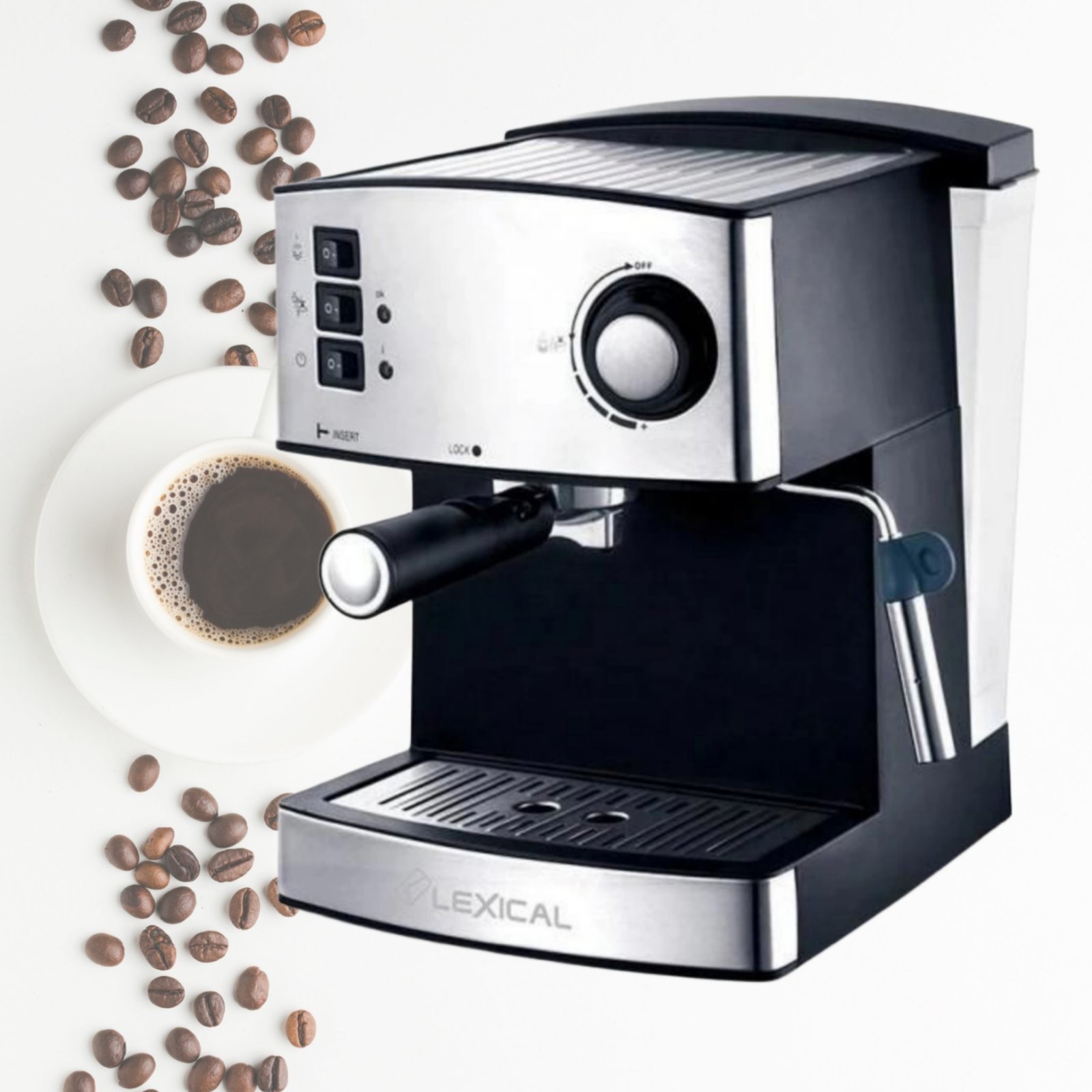 Кавоварка з капучинатором напівавтоматична ріжкова Espresso LEM-О6О2 1 ...