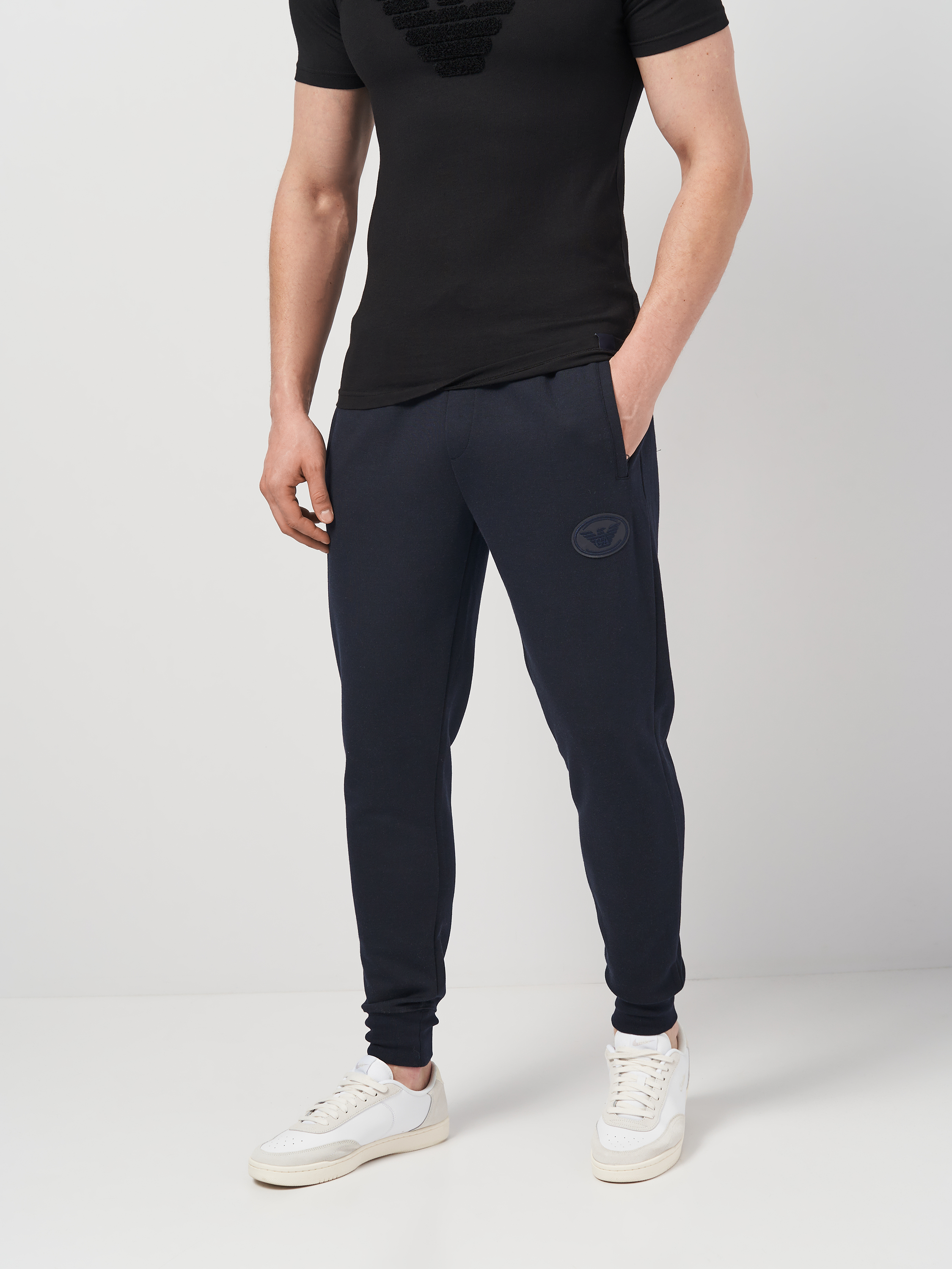 Акция на Спортивні штани чоловічі Emporio Armani 11294.2 XL (50) Темно-сині от Rozetka