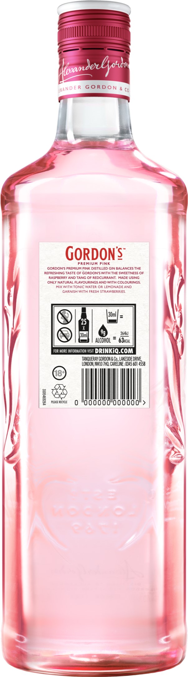 Алкогольний напій на основі джину Gordon's Premium Pink 0.7 л 37.5% (5000289929417) — фото 2
