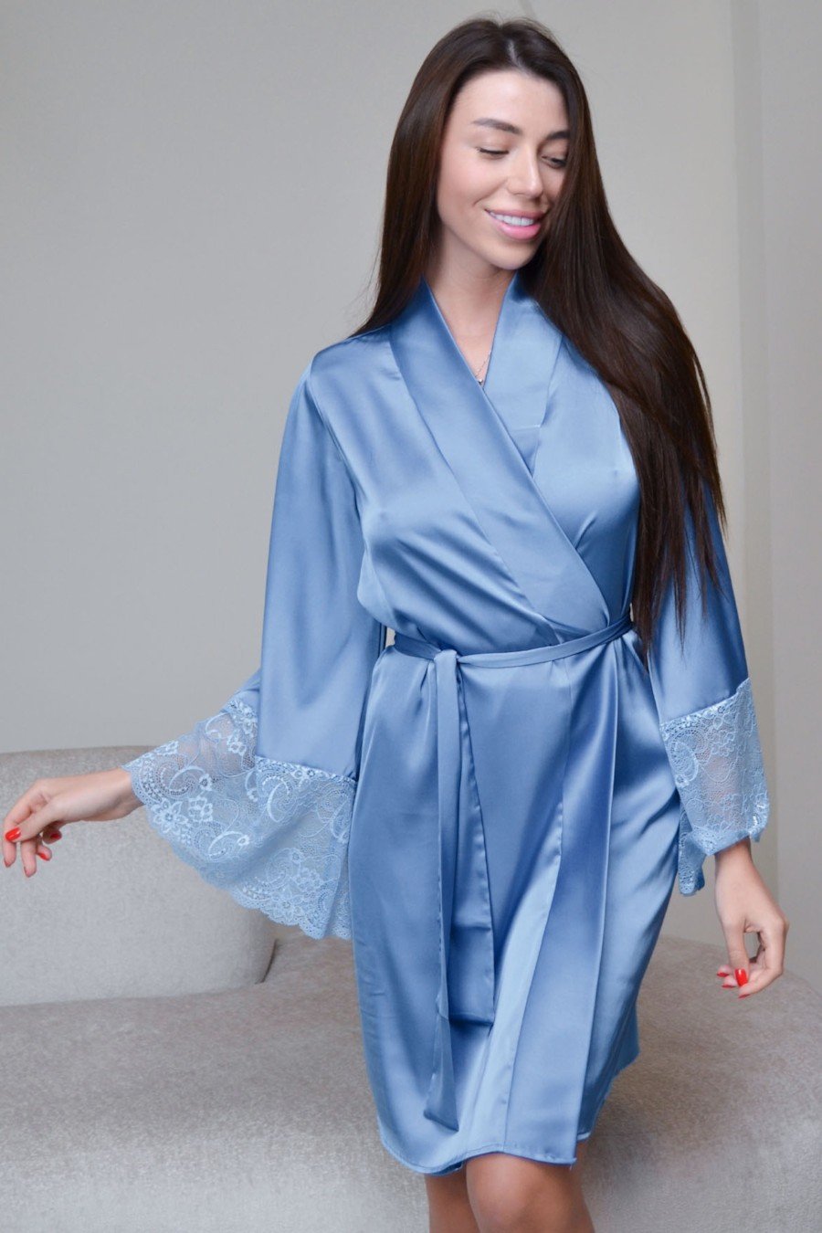Халат Leinle 46(L) Голубой (93972) от продавца: Барви тіла – в интернет ...