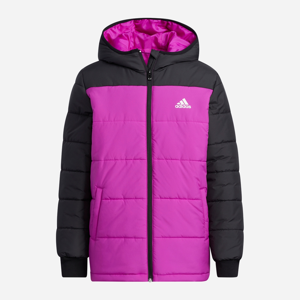 Акція на Дитяча зимова куртка для дівчинки Adidas Yk Padded Jkt H45028 104 см Фуксія від Rozetka