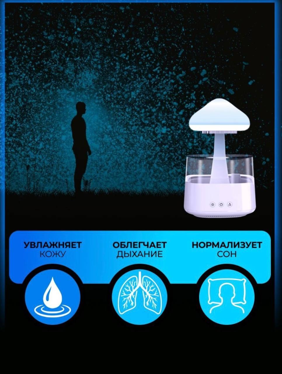 Увлажнитель воздуха гриб с эфектом дождя, аромадиффузор с подсветкой.  Ночник увлажнитель (арт.8215) – фото, отзывы, характеристики в  интернет-магазине ROZETKA от продавца: Рекрут | Купить в Украине: Киеве,  Харькове, Днепре, Одессе, Запорожье, Львове
