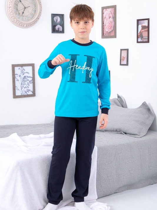 Акція на Підліткова піжама для хлопчика Носи своє 6076-001-33-1 146 см Світло-бірюзова (Н) (p-13296-147995) від Rozetka