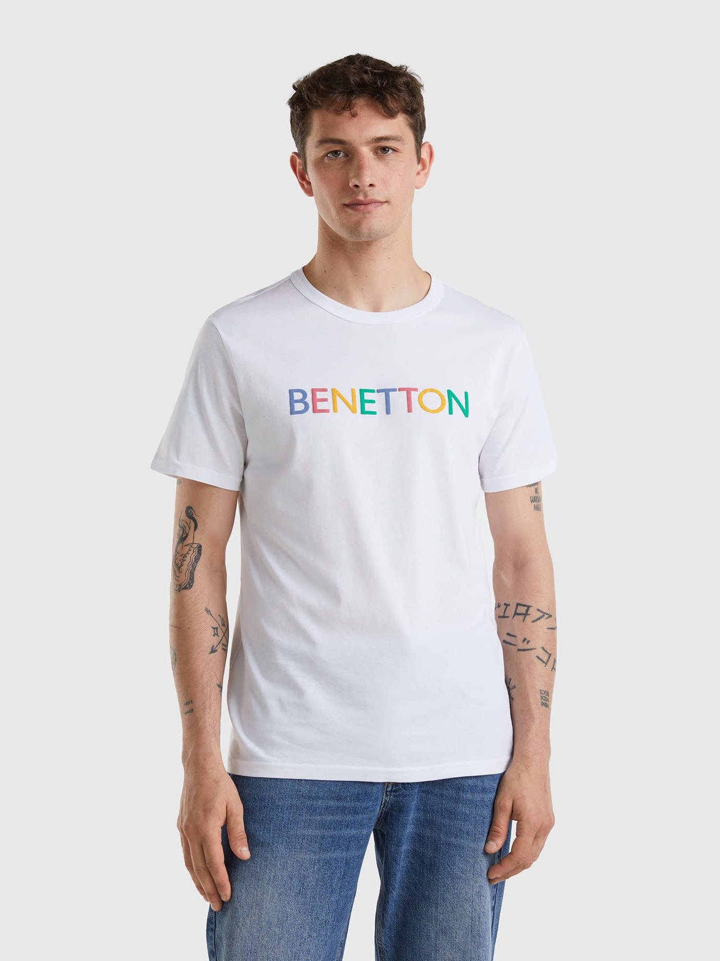 Акція на Футболка бавовняна чоловіча United Colors of Benetton 3I1XU100A-930 2XL від Rozetka