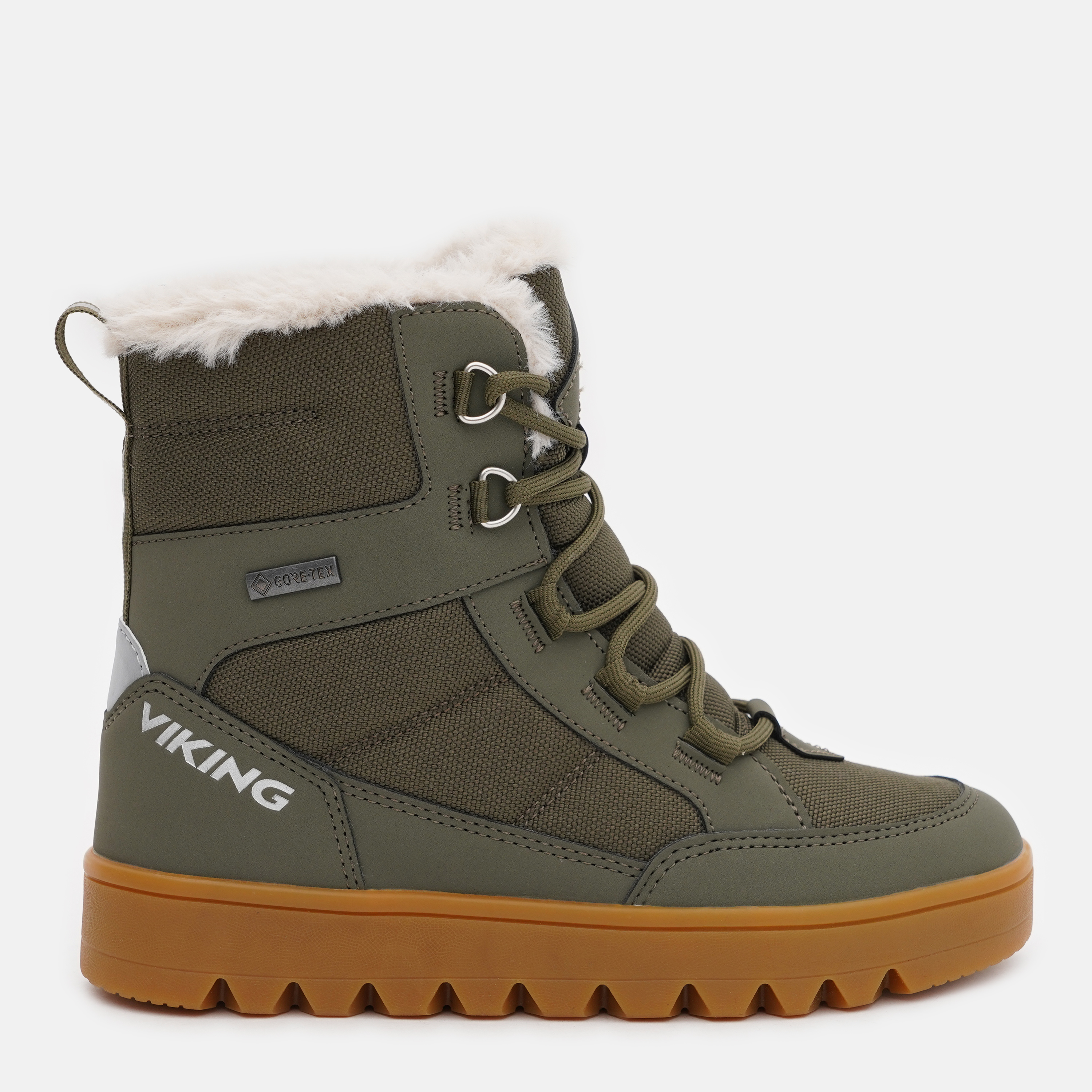 Акция на Підліткові зимові черевики для хлопчика Viking Fleek Warm GTX Zip 3-93810-9237 36 Темно-зелені от Rozetka