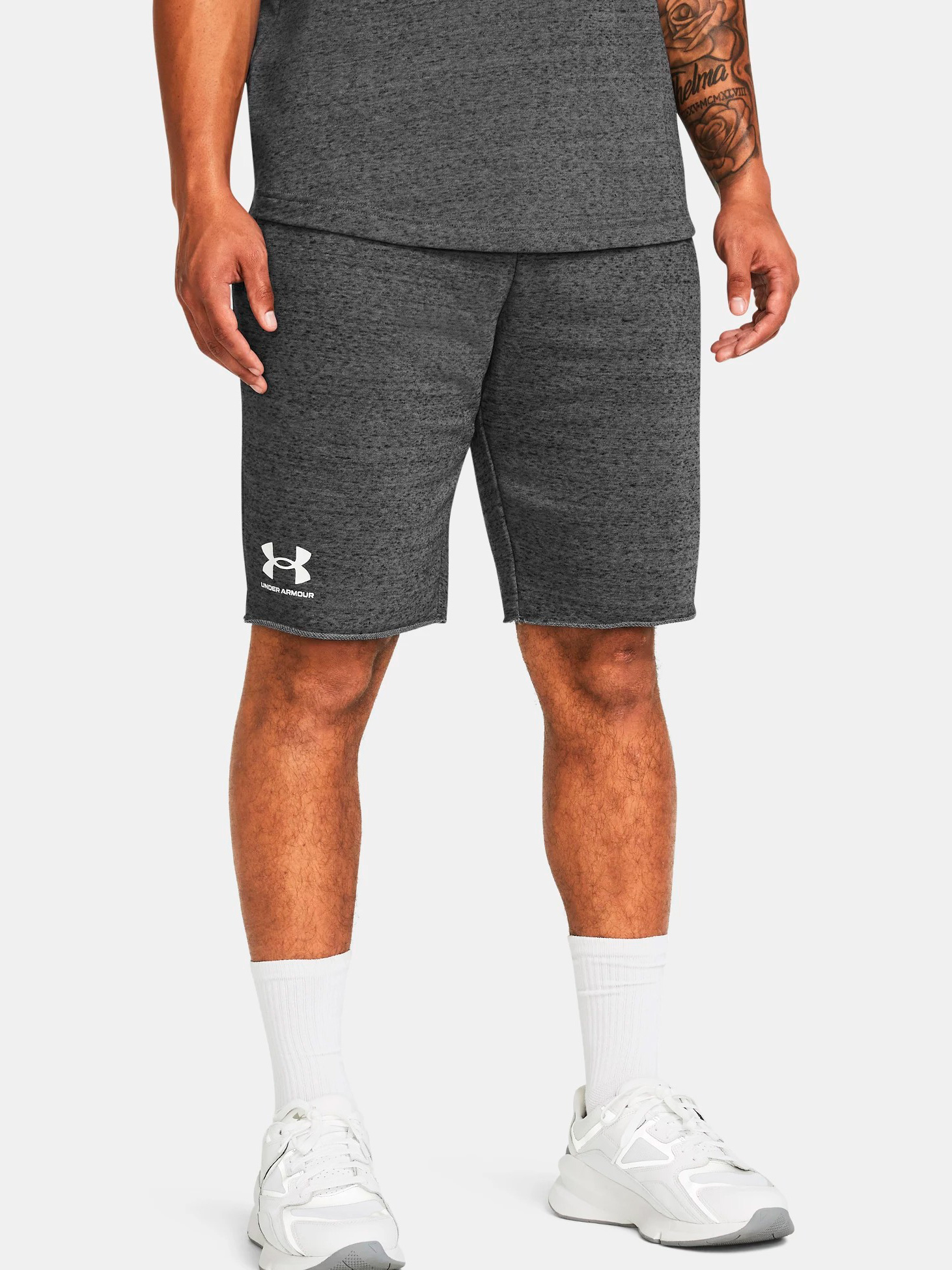 Акція на Шорти бавовняні довгі чоловічі Under Armour Ua Rival Terry Short 1361631-025 S Сірі від Rozetka