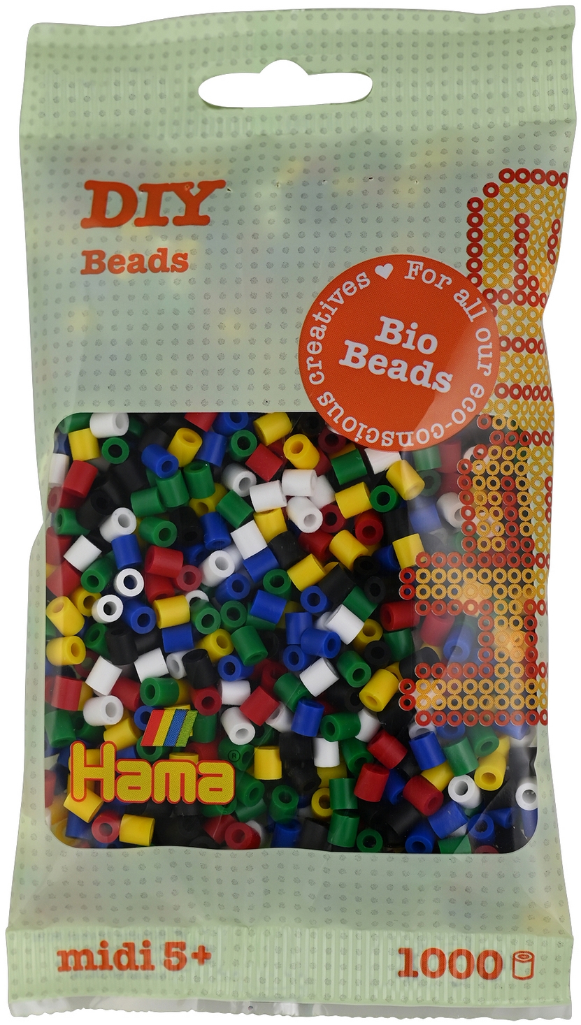 Термомозаика Hama Набор цветных био-бусин Midi 5+ 1000 шт 6 цветов (HM ...
