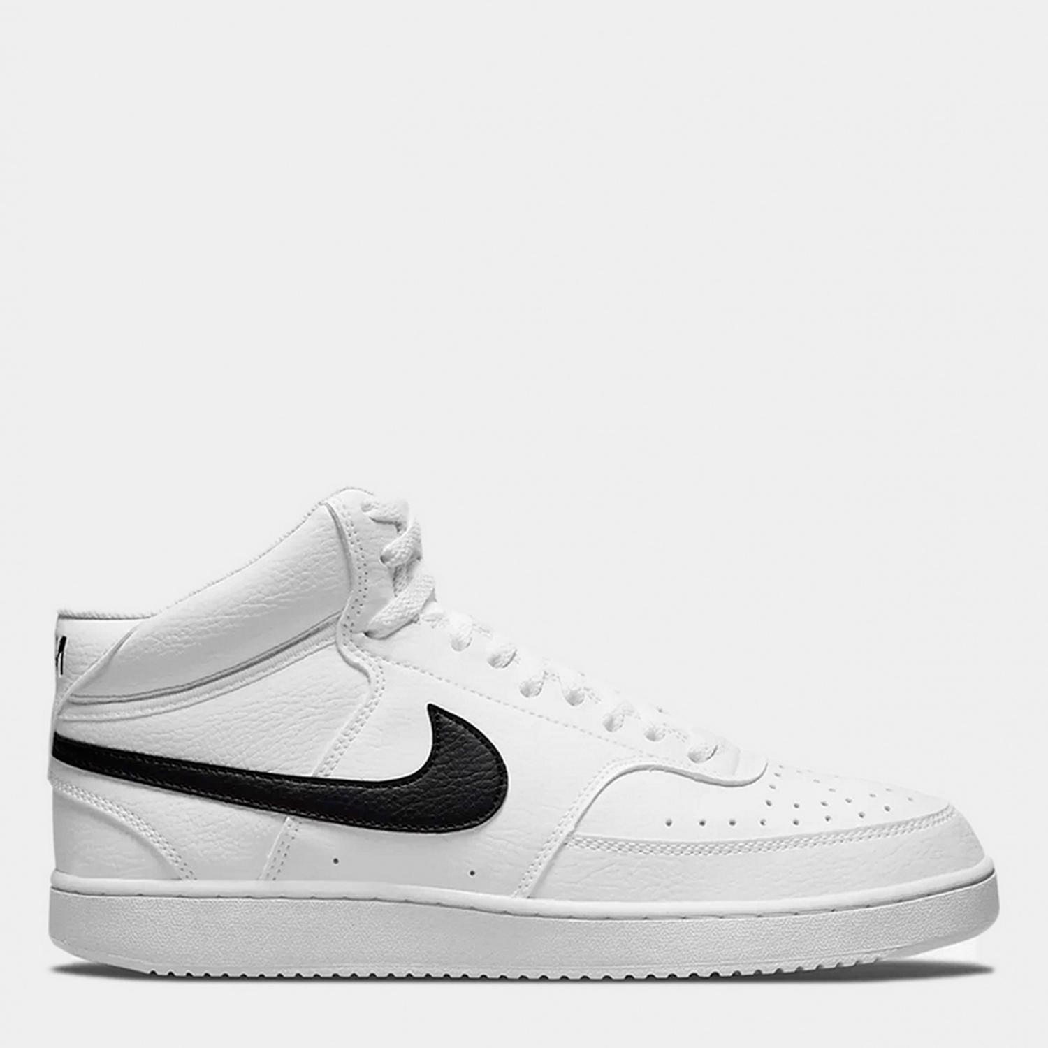 Акція на Чоловічі кеди високі Nike Court Vision Mid Nn DN3577-101 42.5 (9US) 27 см White/Black-White від Rozetka