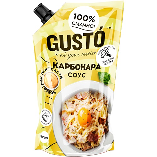 Соус "Карбонара" 30% дой/пак 180г Gusto – купить в интернет-магазине ...