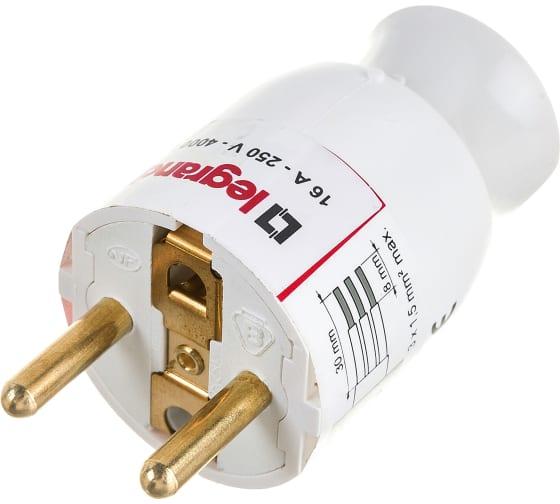 Вилка электрическая Legrand с заземлением 250В 16А IP20 белый 50172 ...