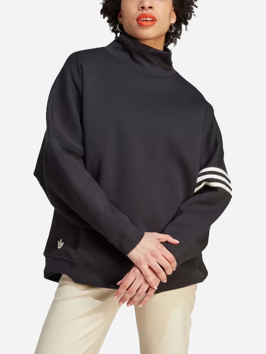 Акция на Світшот оверсайз жіночий Adidas Adicolor Neuclassics Oversized High Neck Sweater W "Black" IM1817 22XS Чорний от Rozetka