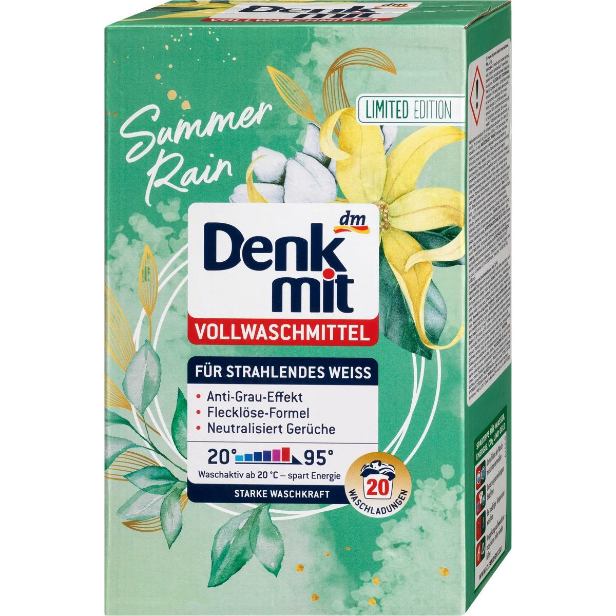 Порошок для прання DenkMit Summer Rain для білих речей 20 прань 1350 г  (4066447502602) – фото, отзывы, характеристики в интернет-магазине ROZETKA  от продавца: Main Seller | Купить в Украине: Киеве, Харькове, Днепре,  Одессе, Запорожье, Львове