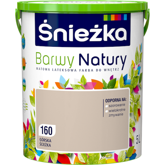 

Матовая латексная краска для интерьеров Sniezka Barwy Natury 160Т Песочный ГОРНАЯ ТРОПА 5л