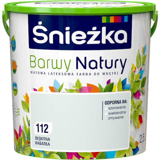 

Матовая латексная краска для интерьеров Sniezka Barwy Natury 112Т Серо-голубой СИНИЙ ЦВЕТНИК 2.5л