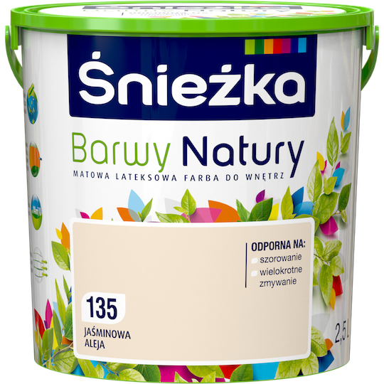 

Матовая латексная краска для интерьеров Sniezka Barwy Natury 135Т Песок бежевый ЖАСМИНОВАЯ АЛЛЕЯ 2.5л
