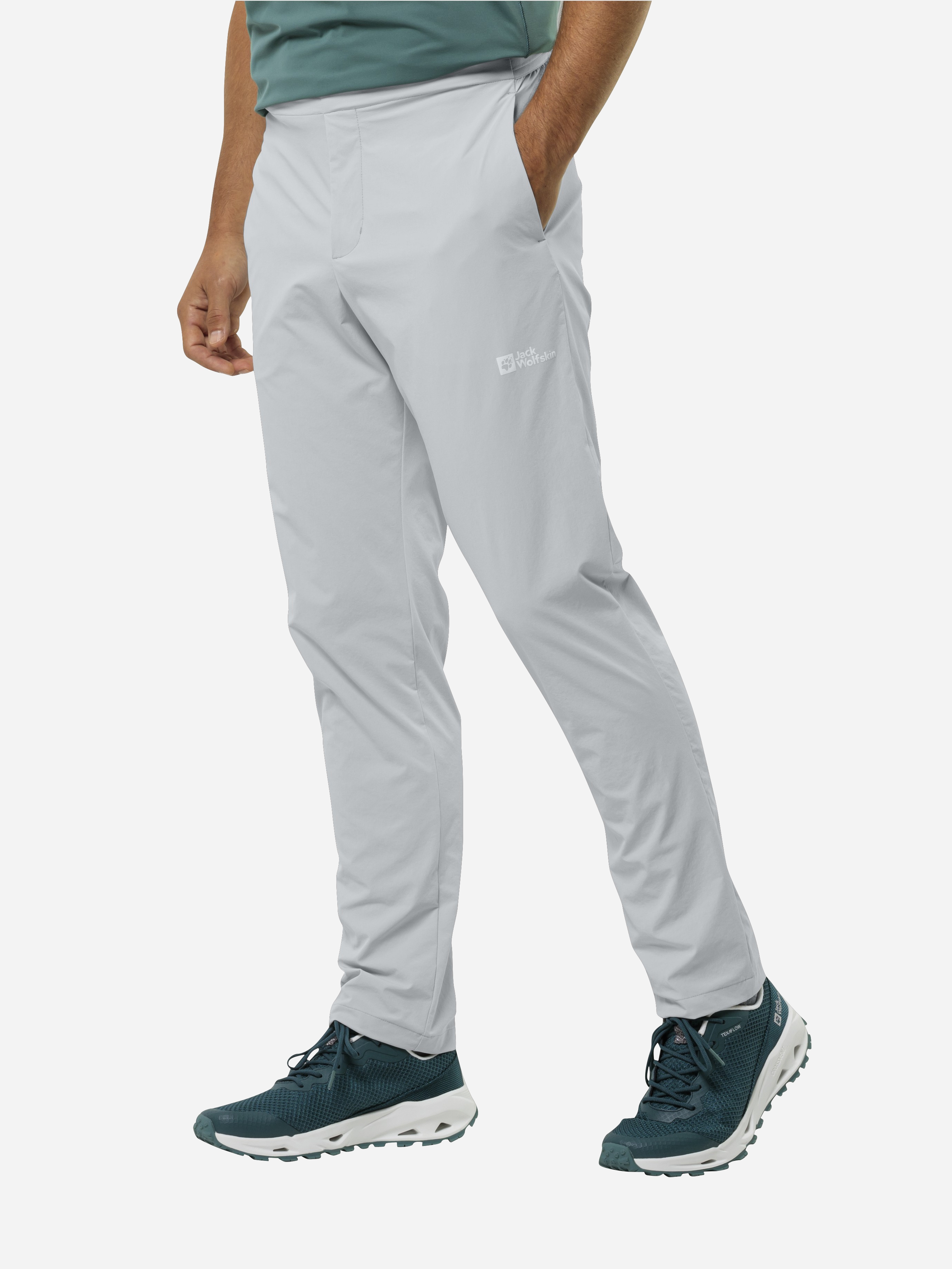 Акція на Спортивні штани чоловічі Jack Wolfskin TEXADRI STRETCH 1508991-6709 S Світло-сірі від Rozetka