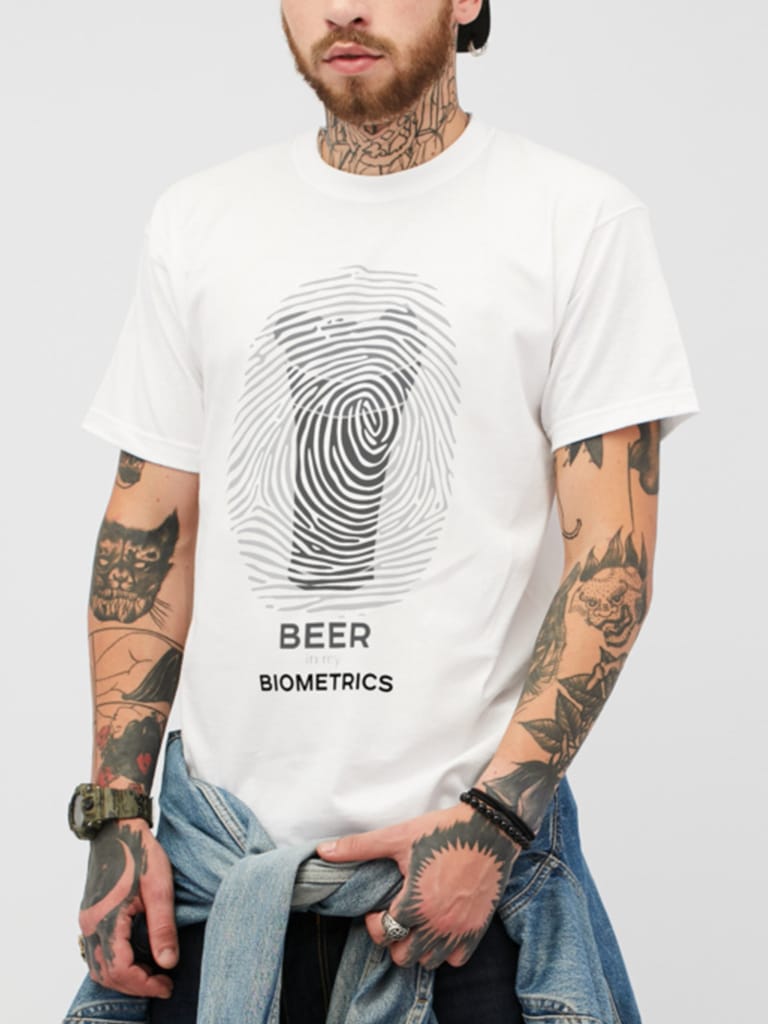 Акция на Футболка бавовняна довга чоловіча Love&Live Beer biometrics LLP04477 S Біла от Rozetka