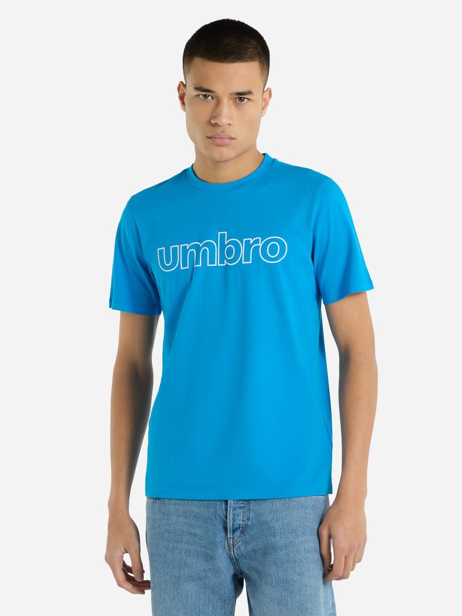 Акція на Футболка бавовняна Umbro Linear Logo Graphic Tee 66435U-HGP XL Синя від Rozetka