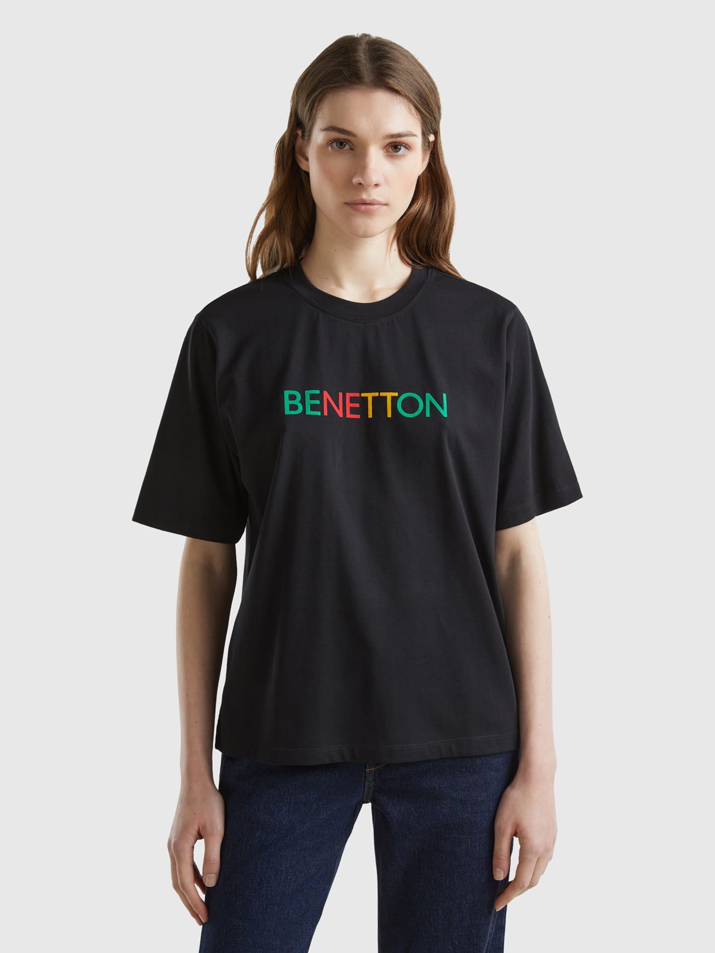 Акція на Футболка бавовняна жіноча United Colors of Benetton 3BL0D1064-902 L від Rozetka