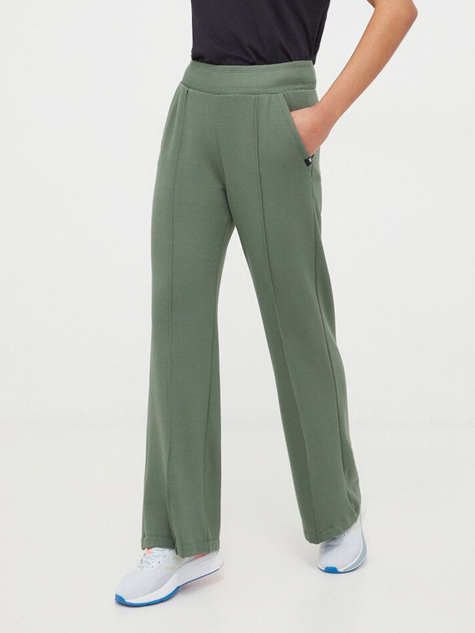 Акция на Спортивні штани жіночі DKNY Wide Leg Greenwich P DP3P3339-FW7 M Зелені от Rozetka