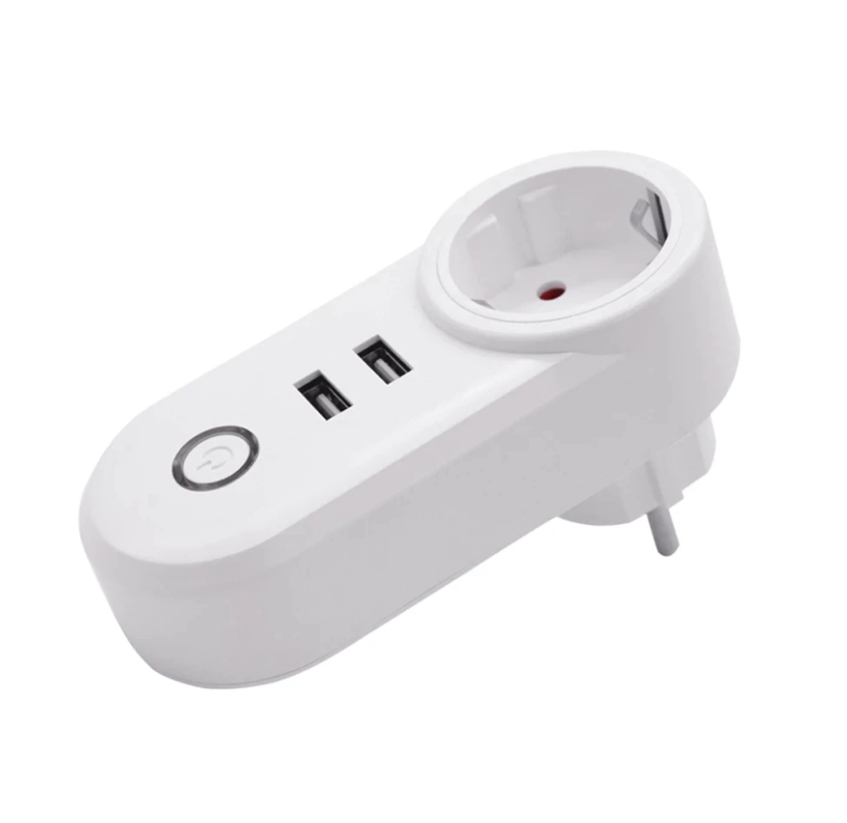 Умная WIFI розетка Elivco SA-002 10A Smart Plug на 2 USB, вай фай ...