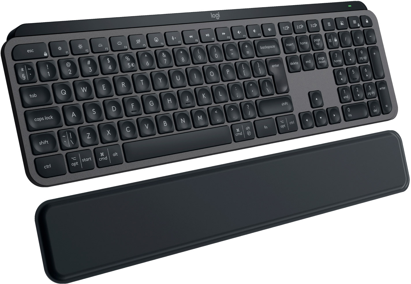 Клавіатура бездротова Logitech MX Keys S PLUS PALMREST Graphite UA