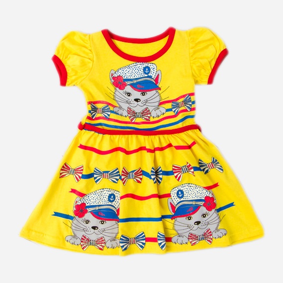 Акція на Дитяче літнє плаття для дівчинки Носи Своє 6089-001-33 110 см Жовтий (котики) (p-3200-112598) від Rozetka