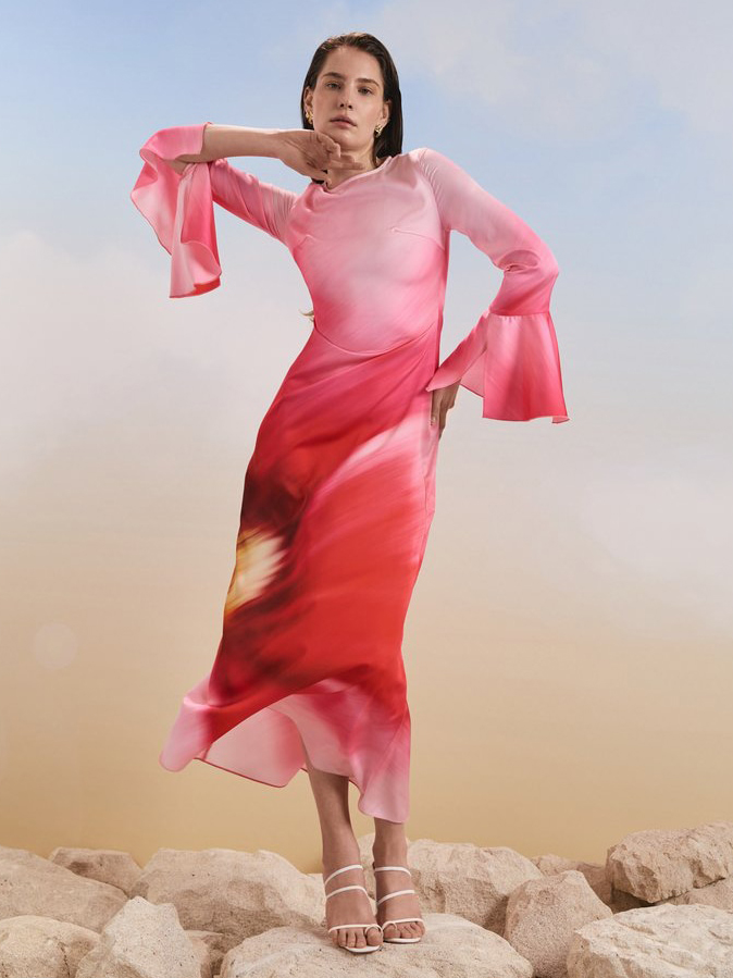 Акція на Сукня вечірня довга жіноча Gepur 46041 L Рожева від Rozetka