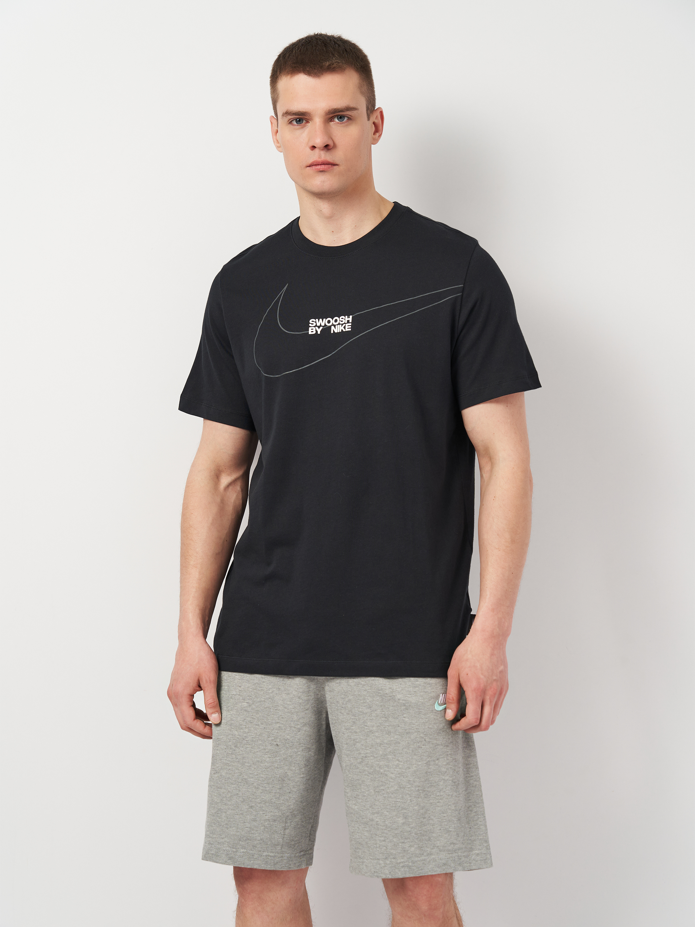 Акція на Футболка довга чоловіча Nike M Nsw Tee Lbr Big Swoosh FQ3785-010 S Чорна від Rozetka