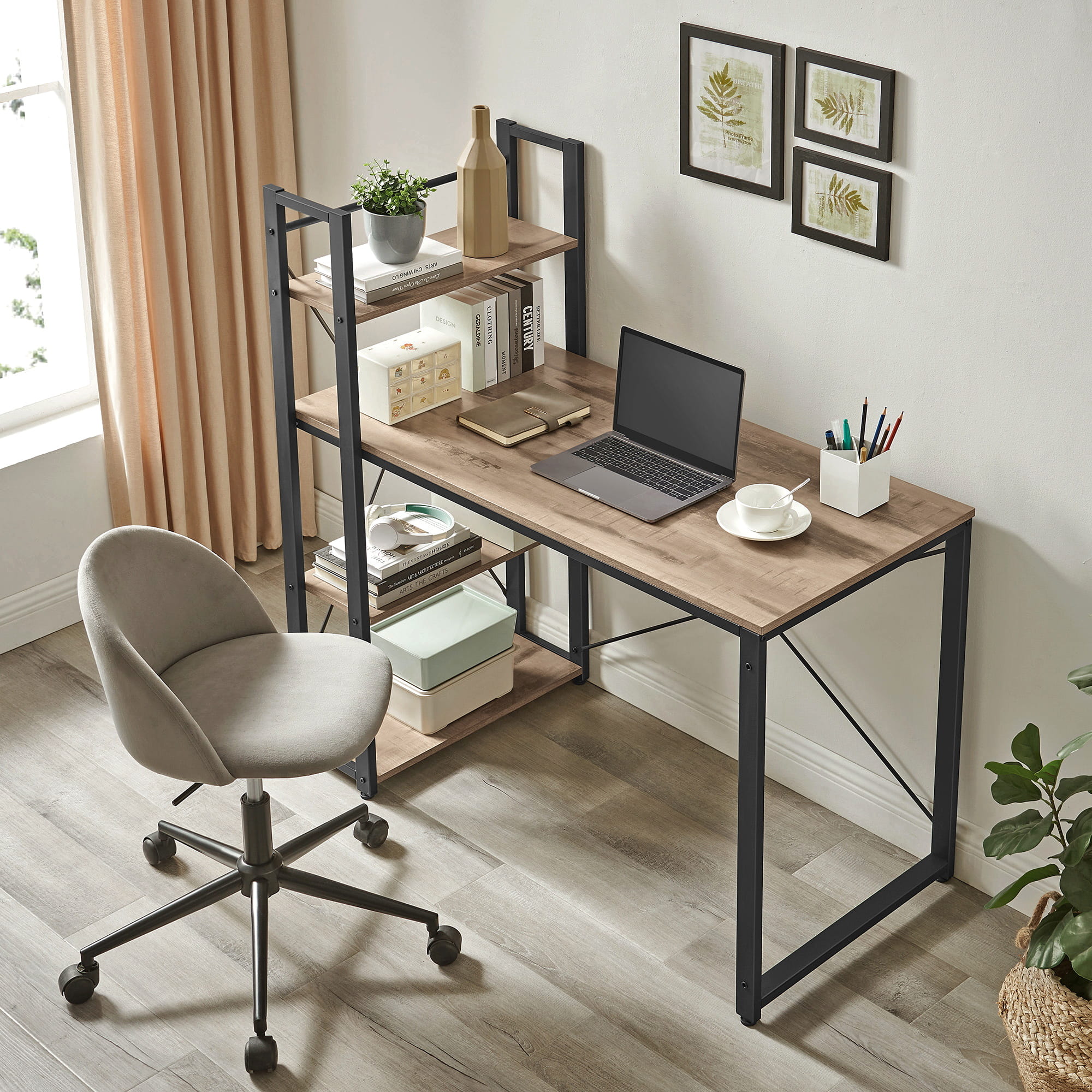 Компьютерный стол Loft_Apartament 120 х 60 х 120 см бежевый черный ...