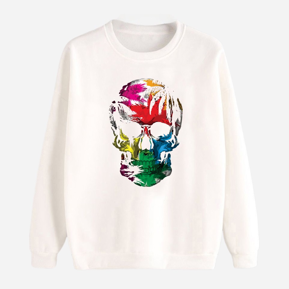 Акція на Світшот чоловічий Love&Live Colorful skull LLP04671 M Білий від Rozetka