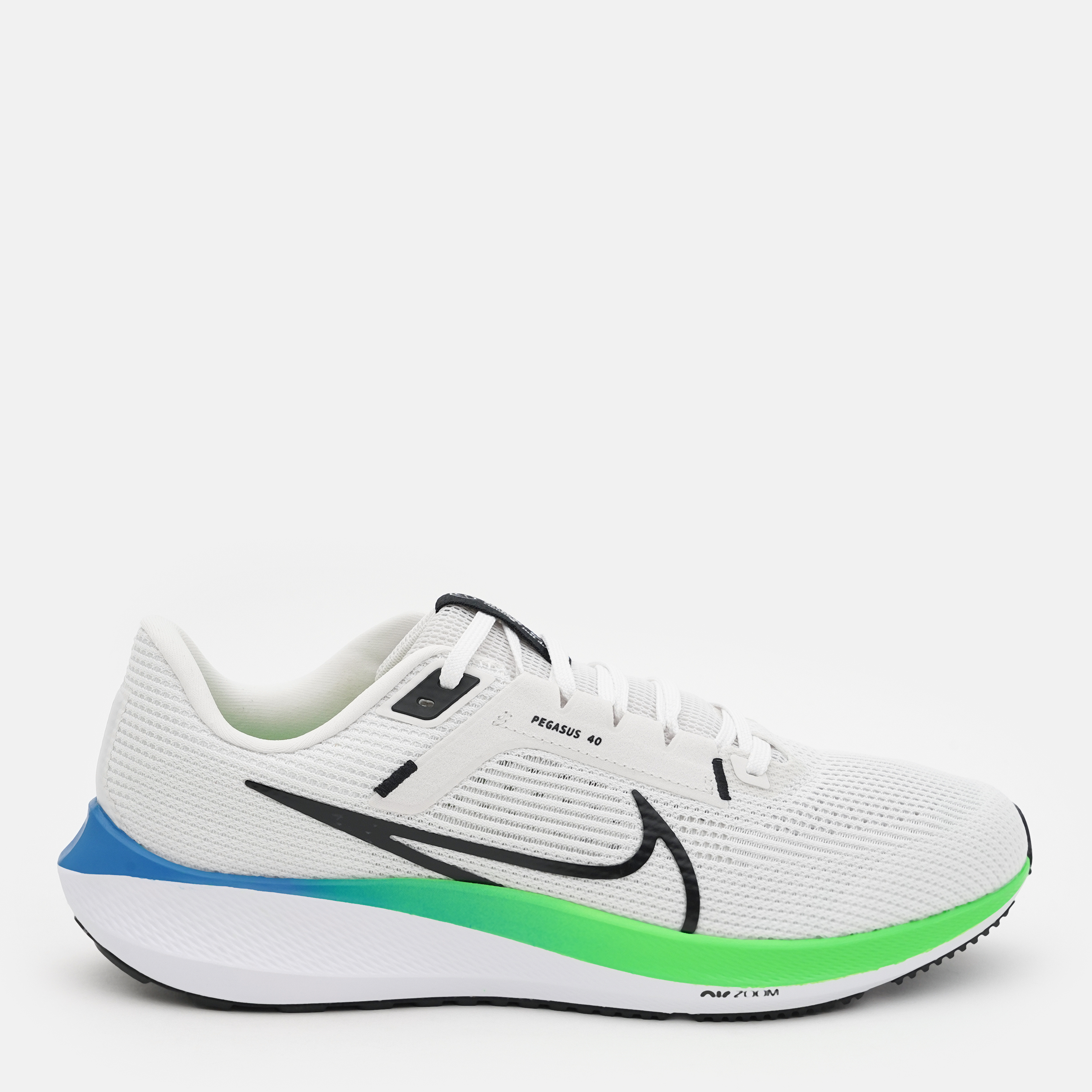 Акція на Чоловічі кросівки для бігу Nike Air Zoom Pegasus 40 DV3853-006 45.5 (11.5US) 29.5 см Platinum Tint/Black-White-Green Strike від Rozetka