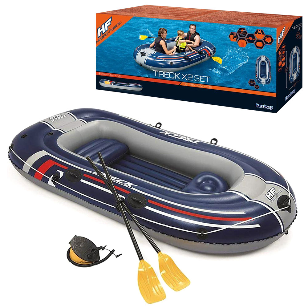 Надувная двухместная лодка Bestway 61068 Hydro-Force Raft с веслами и ...