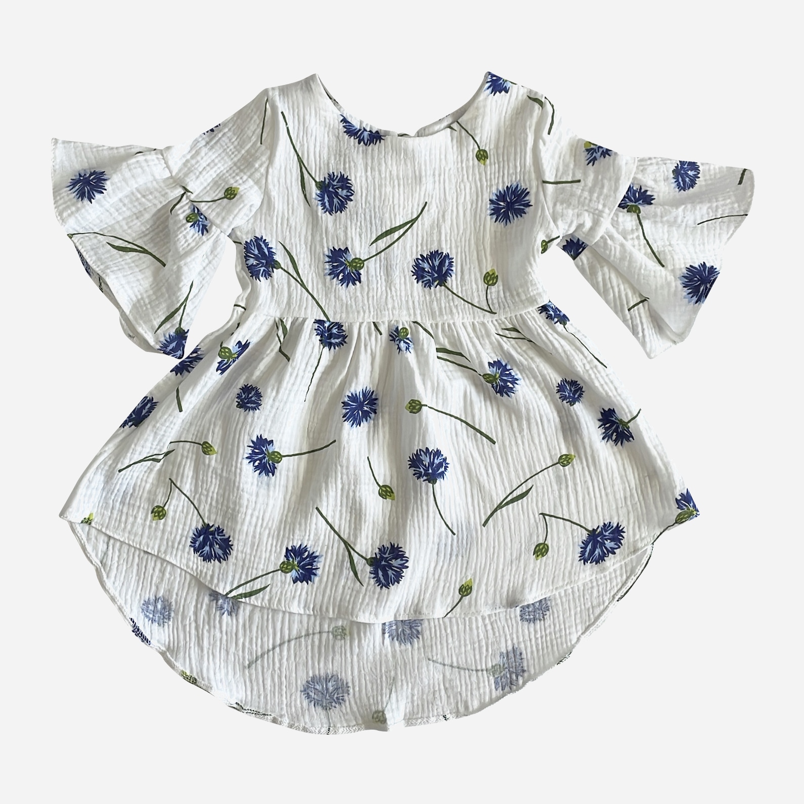 Акція на Дитяче літнє муслінове плаття для дівчинки Minikin Bon Voyage 223814104 104 см Біле/Синє від Rozetka