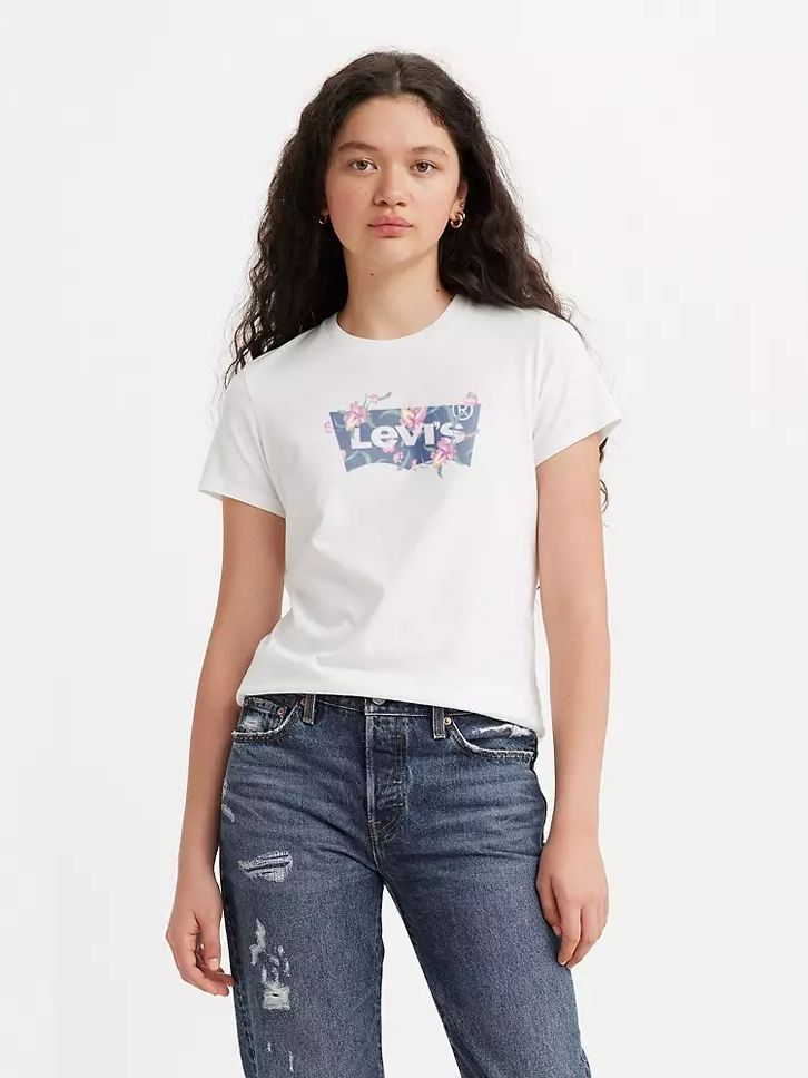 Акція на Футболка бавовняна жіноча Levi's The Perfect Tee 17369-2521 XS Bw Tropical Fl від Rozetka