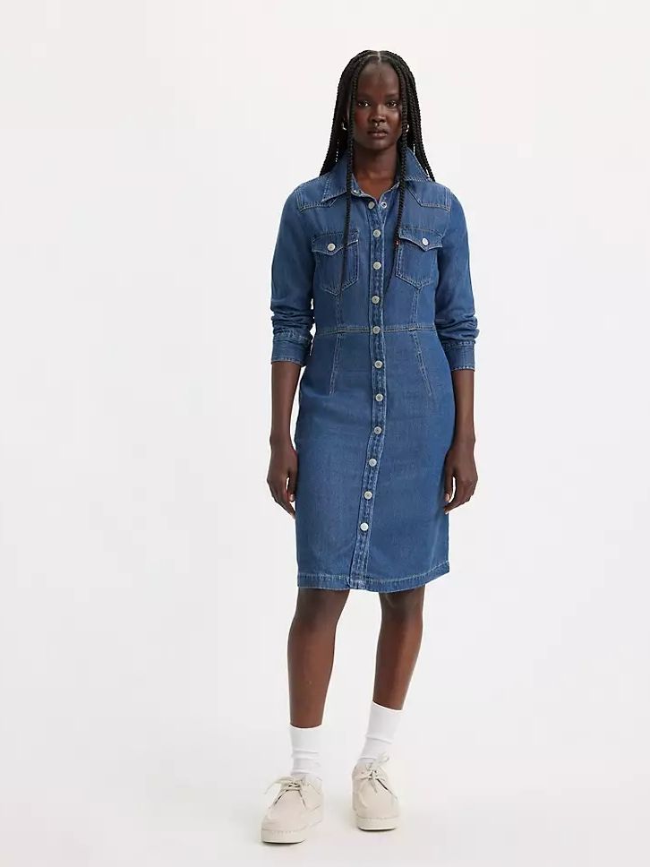 Акція на Плаття-сорочка міді літнє жіноче Levi's Otto Western Dress A7565-0000 S Square Deal 2 від Rozetka