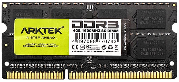 Оперативная память Arktek SODIMM DDR3-1600 4096MB PC3-12800 ...