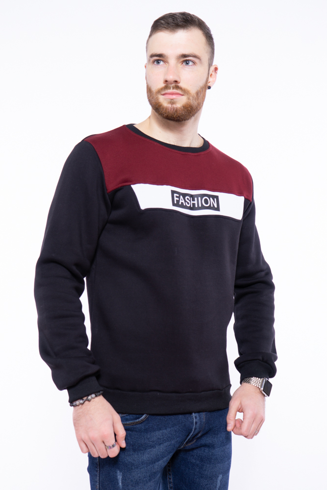 

Свитшот на флисе Fashion Time of Style 85F163 L Черно-бордовый