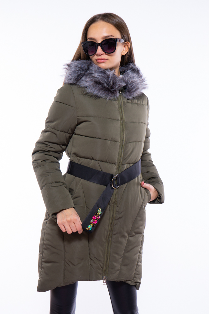 

Куртка женская с поясом Time of Style 120PSKL2258  Хаки, Куртка женская с поясом Time of Style 120PSKL2258 36 Хаки
