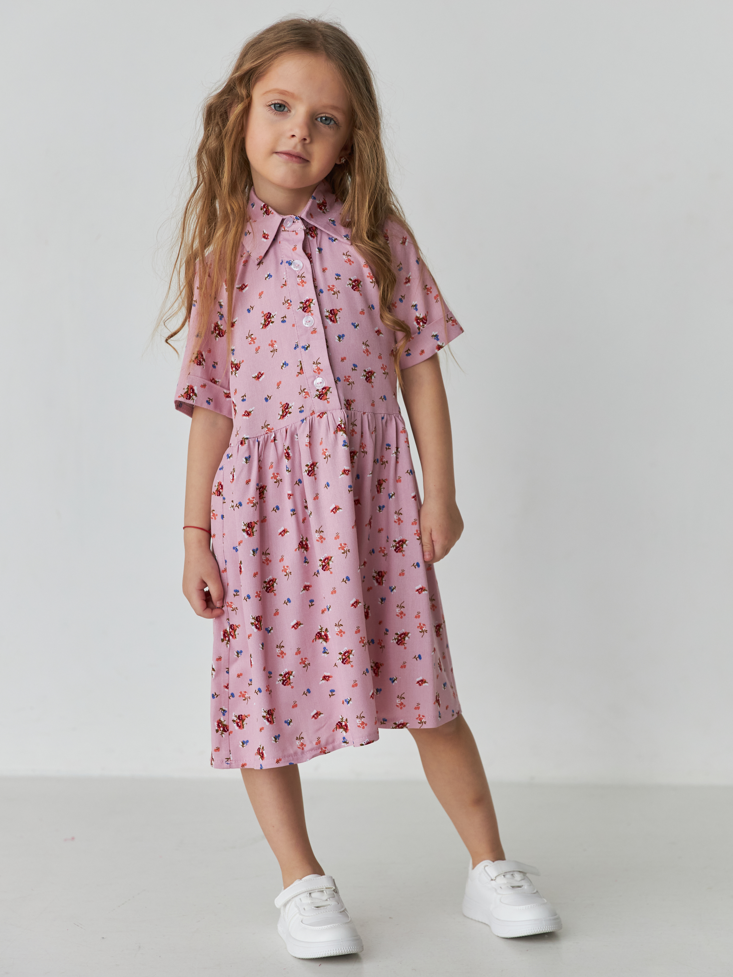 Акція на Дитяче літнє лляне плаття для дівчинки Tair kids ПЛ780 128 см Рожеве від Rozetka