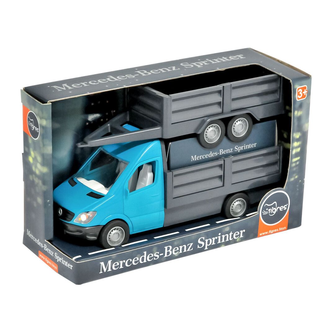 

Игрушечная машинка Tigres Mercedes-Benz Sprinter Бортовой с прицепом синий (39668)