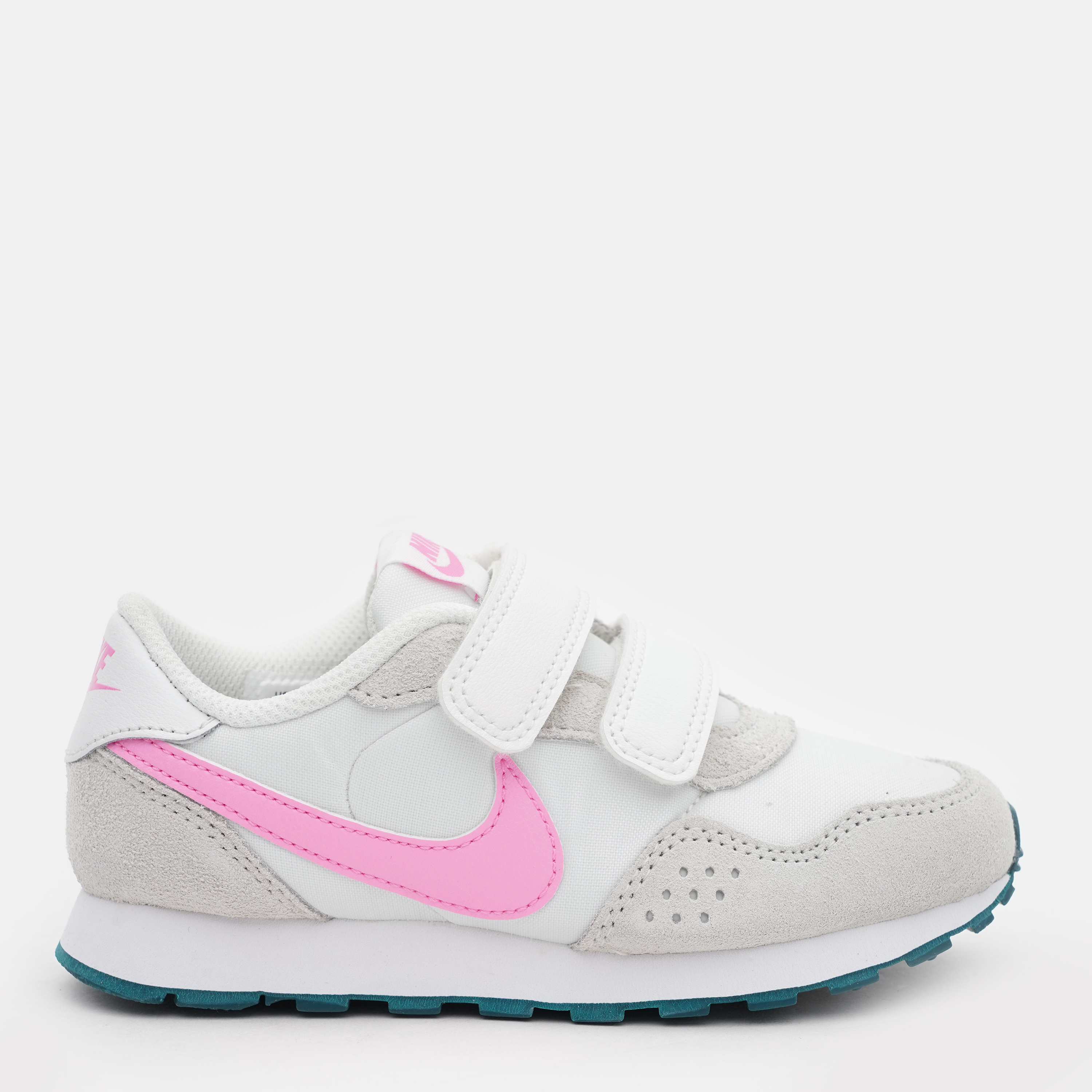Акція на Дитячі шкіряні кросівки для дівчинки Nike Md Valiant (Psv) CN8559-111 33 1.5Y Summit White/Pink Spell-White-Geode Teal від Rozetka