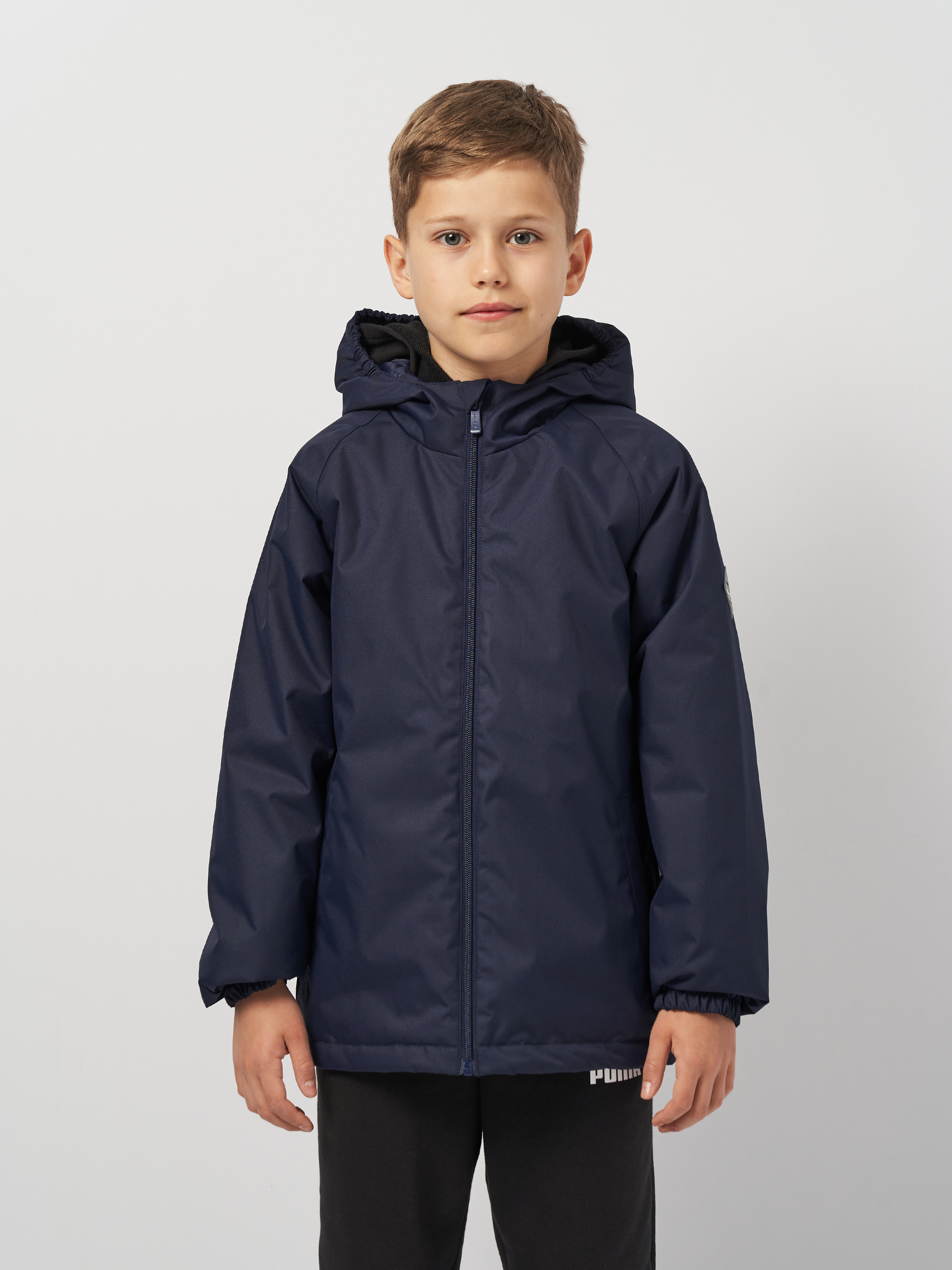 Акція на Дитяча довга демісезонна куртка для хлопчика Huppa Alexis 18160010-00086 134 см Темно-синя від Rozetka