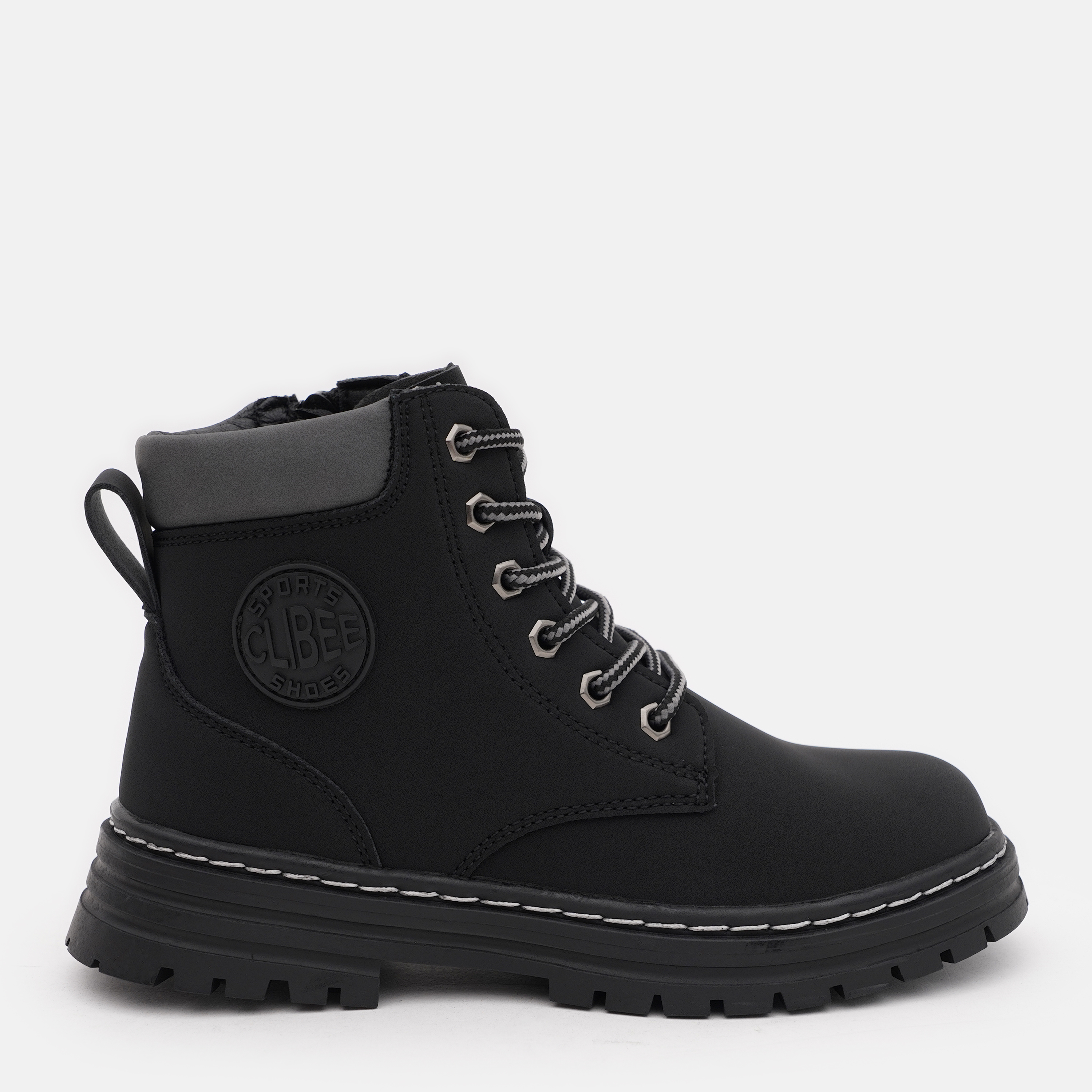 Акция на Підліткові демісезонні черевики для хлопчика Clibee KC204-Black-Gray 36 Чорні от Rozetka