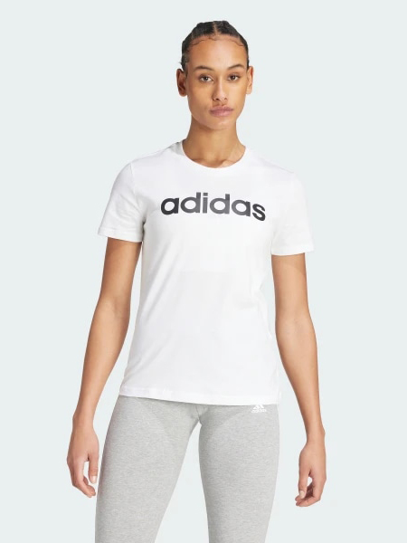 Акція на Футболка бавовняна жіноча Adidas W Lin T GL0768 S White/Black від Rozetka